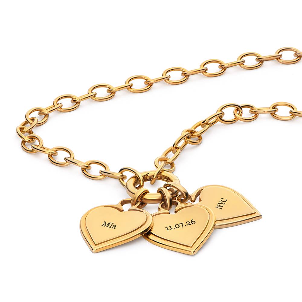 Heart-to-Heart Engravable Necklace in Gold Vermeil-6 product photo