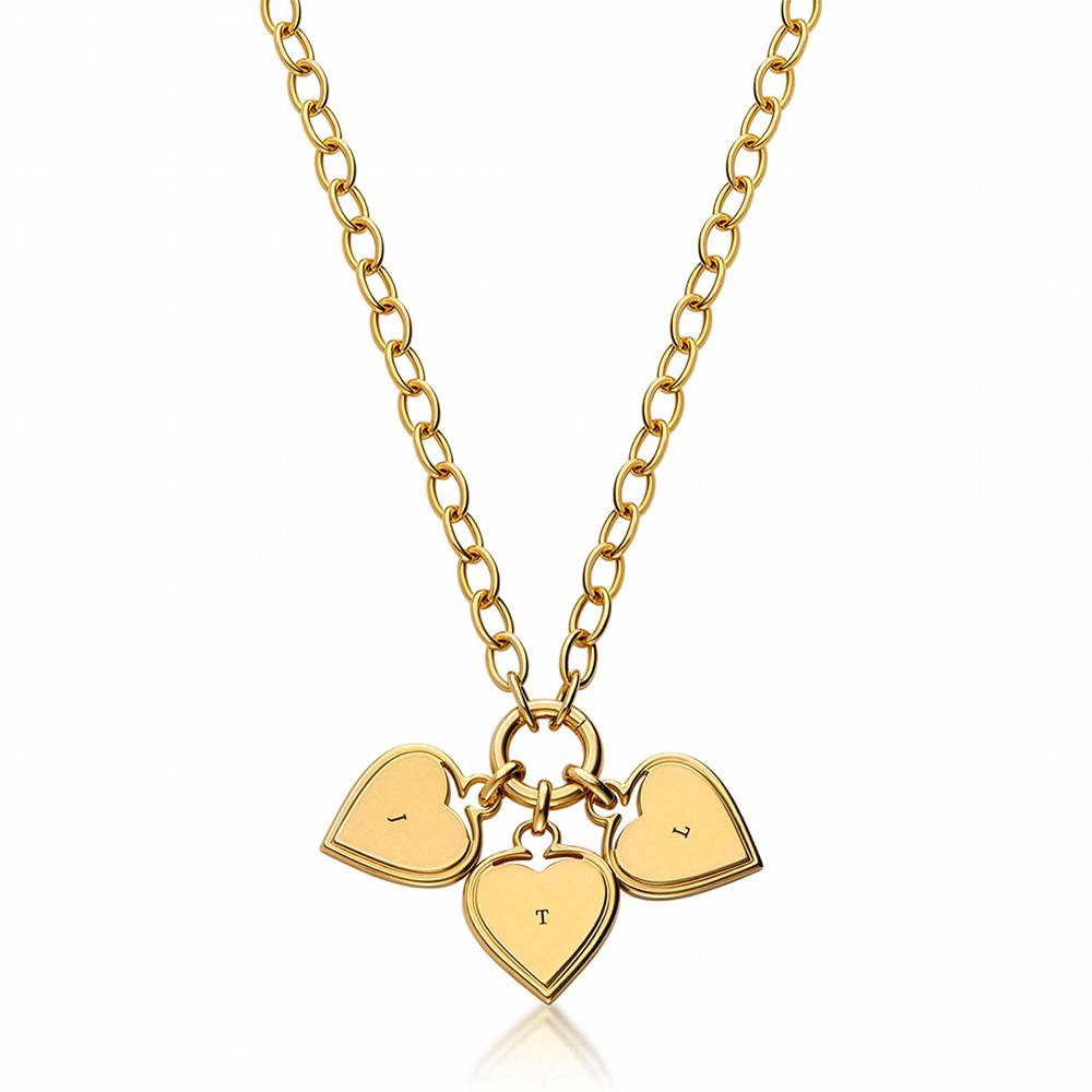 Heart-to-Heart Engravable Necklace in Gold Plating-1 product photo