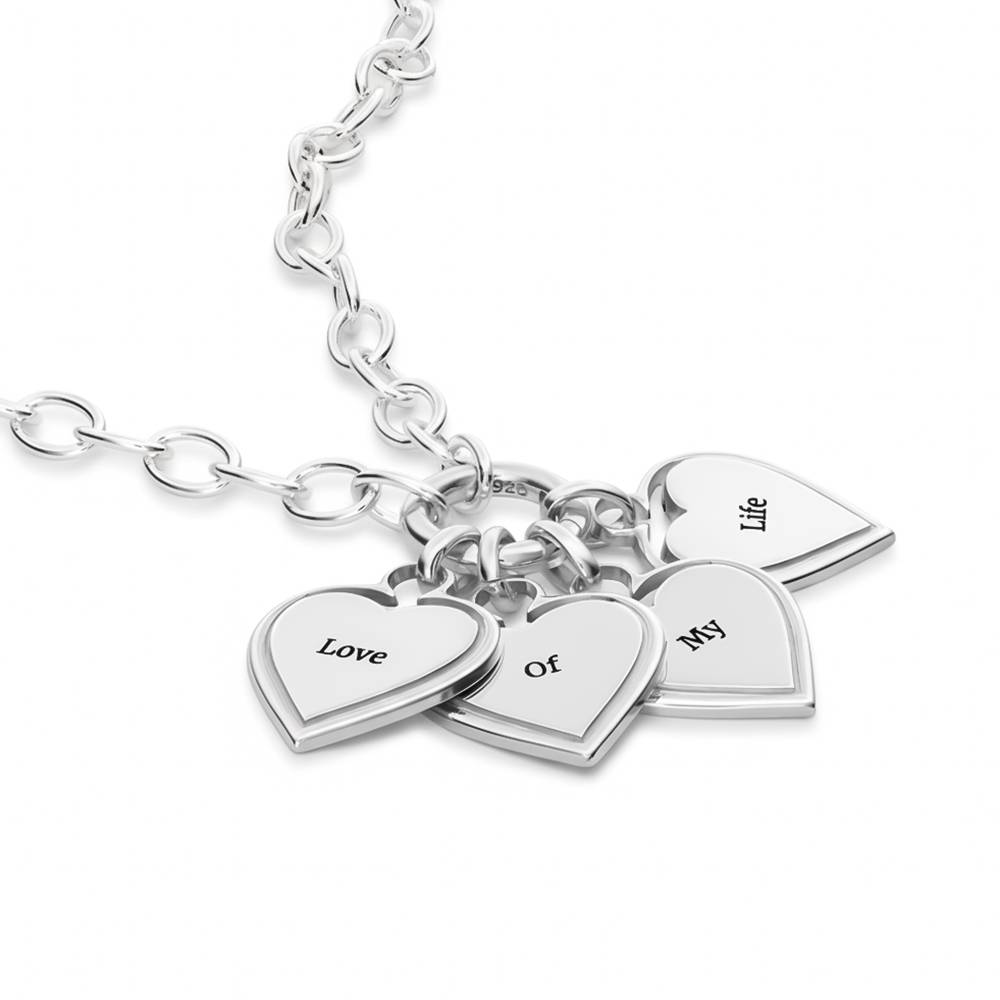 Heart-to-Heart Engravable Necklace in Sterling Silver-4 product photo