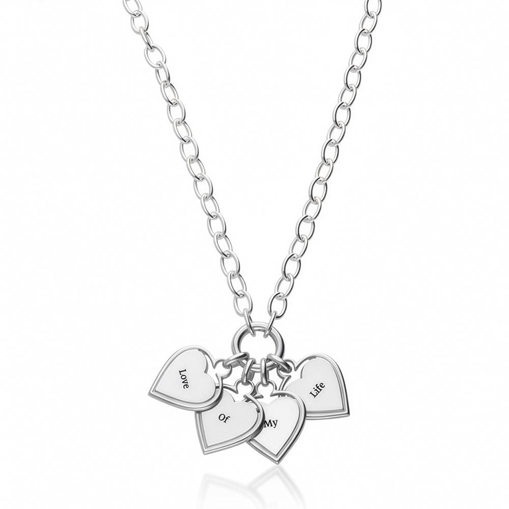Heart-to-Heart Engravable Necklace in Sterling Silver-2 product photo