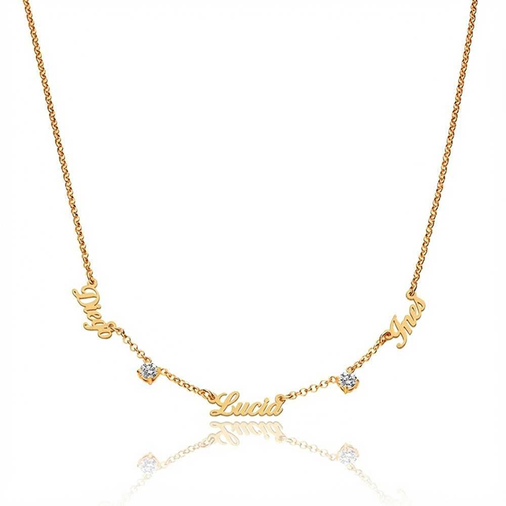 Heritage Multiple Name Necklace with 0.30CT Diamonds in Gold Vermeil-1 Heritage Multiple Name Necklace with 0.30CT Diamonds in Gold Vermeil-1 product photo