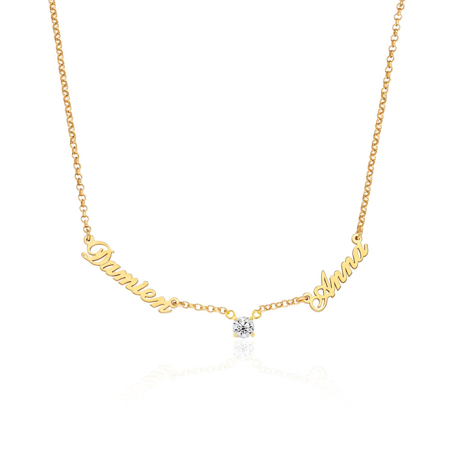 Heritage Multiple Name Necklace with 0.30CT Diamonds in 18K Gold Vermeil-3 product photo