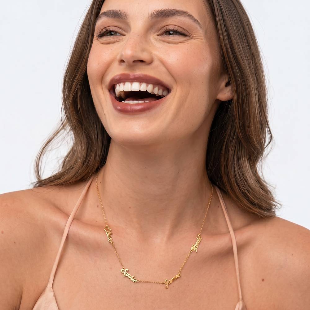Heritage Multiple Name Necklace in 10K Solid Yellow Gold-3 product photo