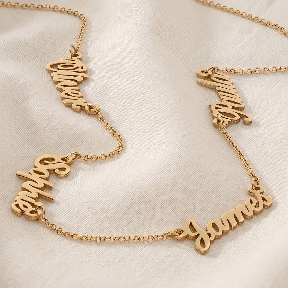 Heritage Multiple Name Necklace in 10K Solid Yellow Gold-5 product photo