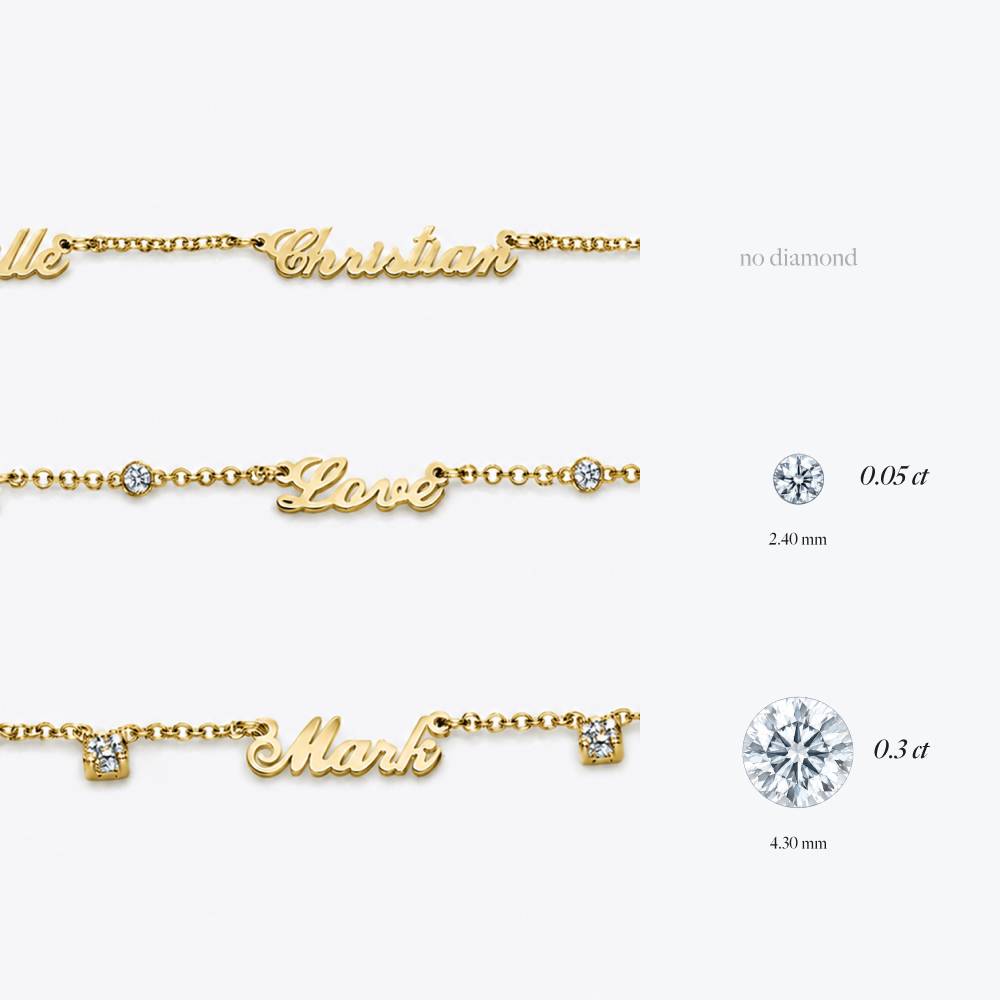Heritage Multiple Name Necklace with 0.30CT Diamonds in Gold Plating-5 product photo