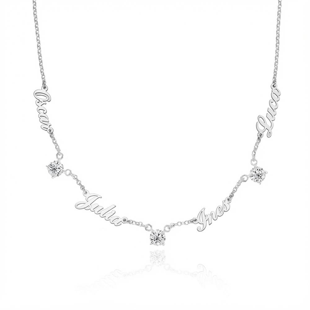 Heritage Multiple Name Necklace with 0.30CT Diamonds in Silver-2 product photo