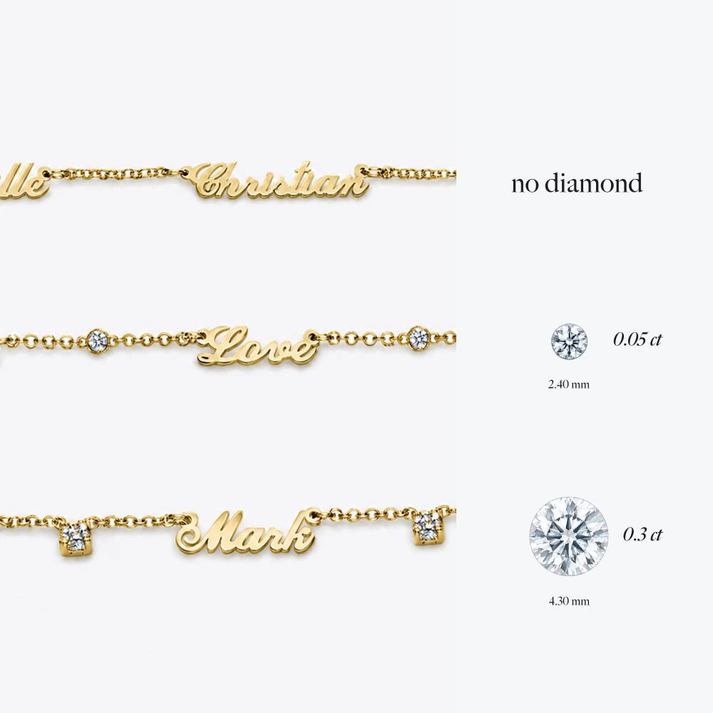 Heritage Multiple Name Necklace with Diamonds in 10K Solid Yellow Gold-6 product photo