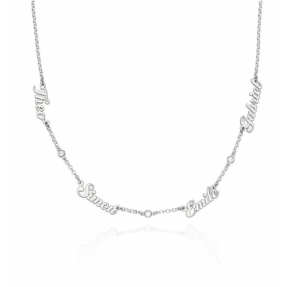Heritage Multiple Name Necklace with Diamonds in Silver-2 Heritage Multiple Name Necklace with Diamonds in Silver-2 product photo