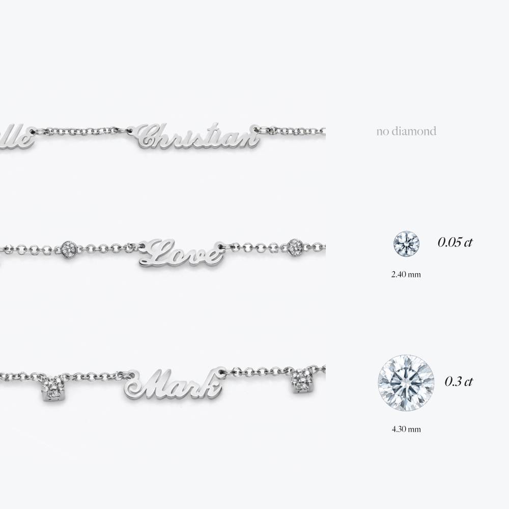 Heritage Multiple Name Necklace with Diamonds in Silver-5 Heritage Multiple Name Necklace with Diamonds in Silver-5 product photo