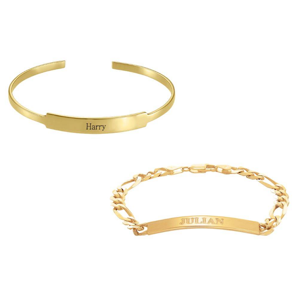 His & Her Bracelets in 18K Gold Vermeil-2 product photo