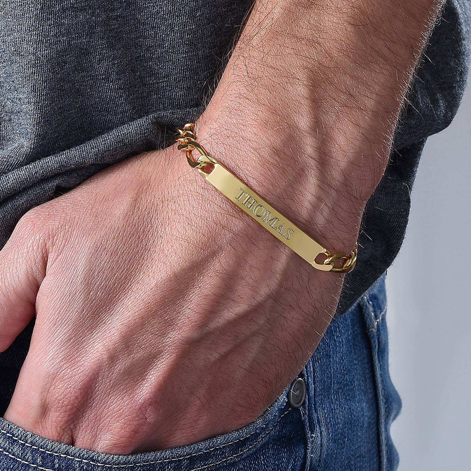His & Her Bracelets in 18K Gold Vermeil-3 product photo