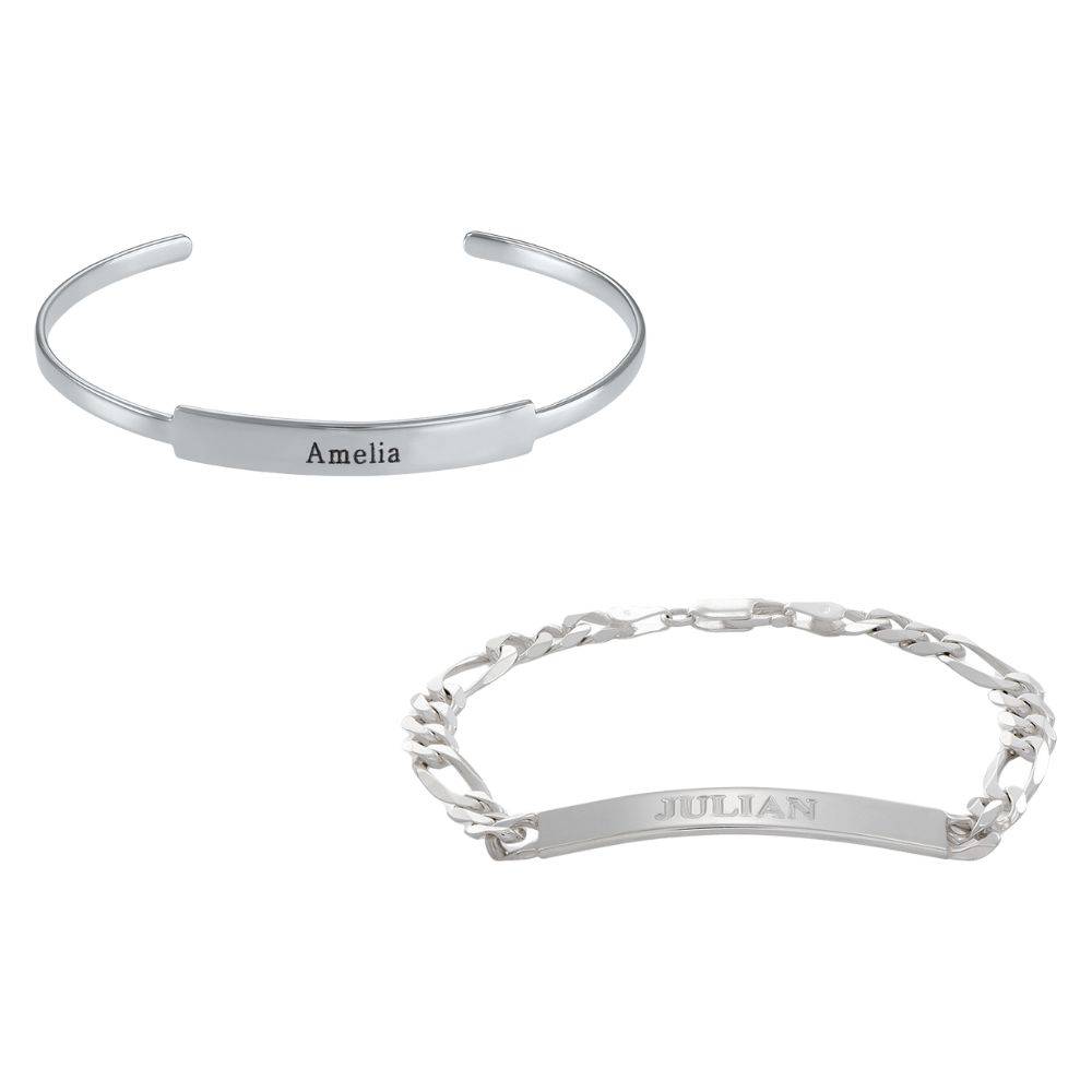 His & Hers Bracelets in Sterling Silver-2 product photo