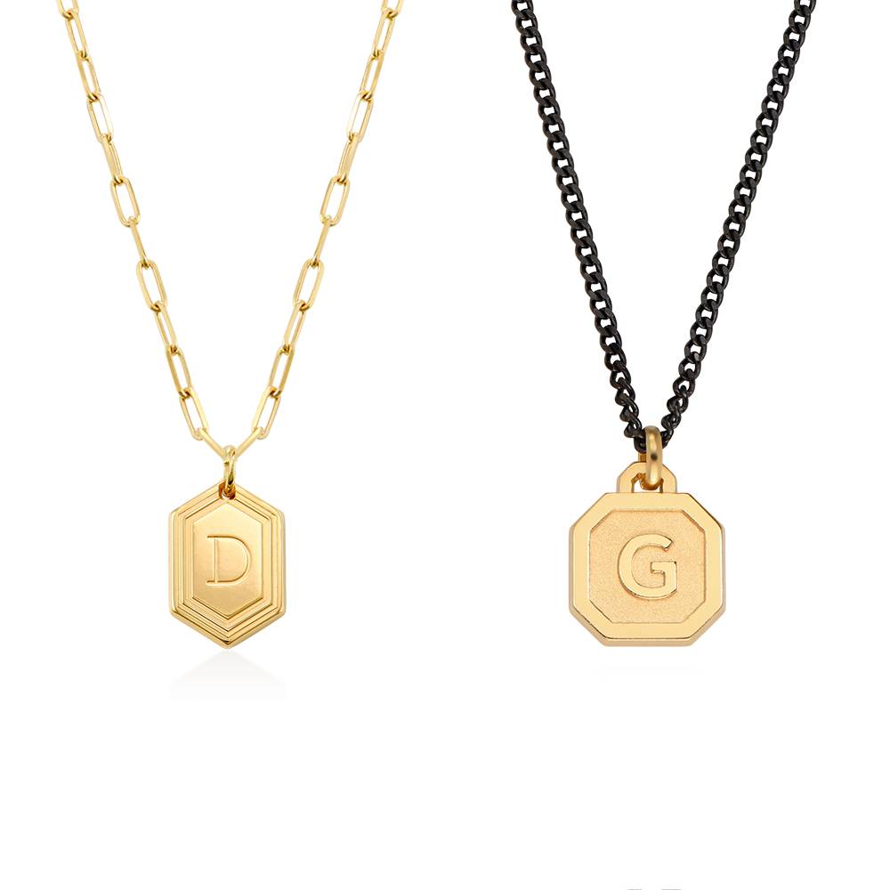 His & Hers Intial Necklaces in 18K Gold Plating-3 product photo