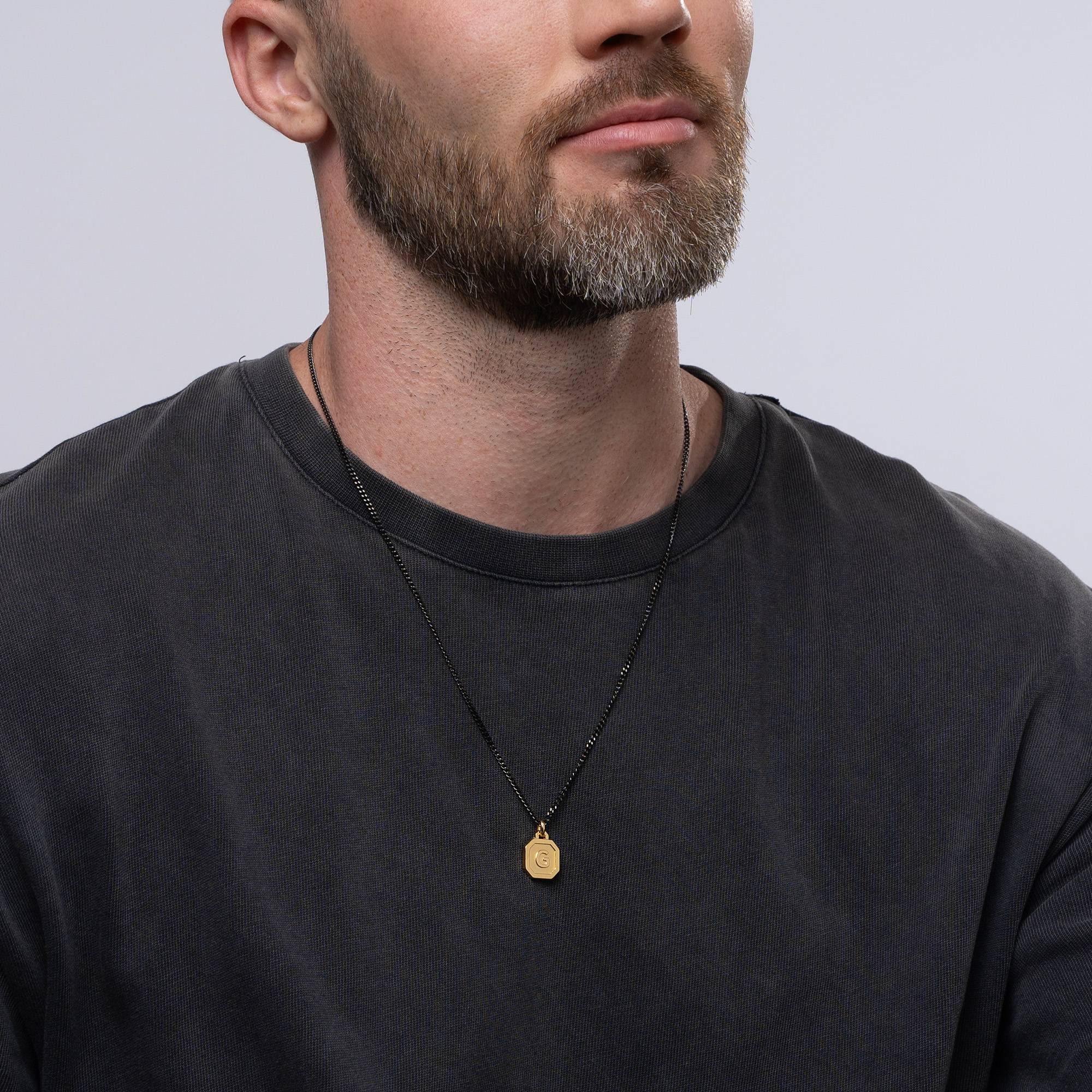 His & Hers Intial Necklaces in 18K Gold Plating-2 product photo