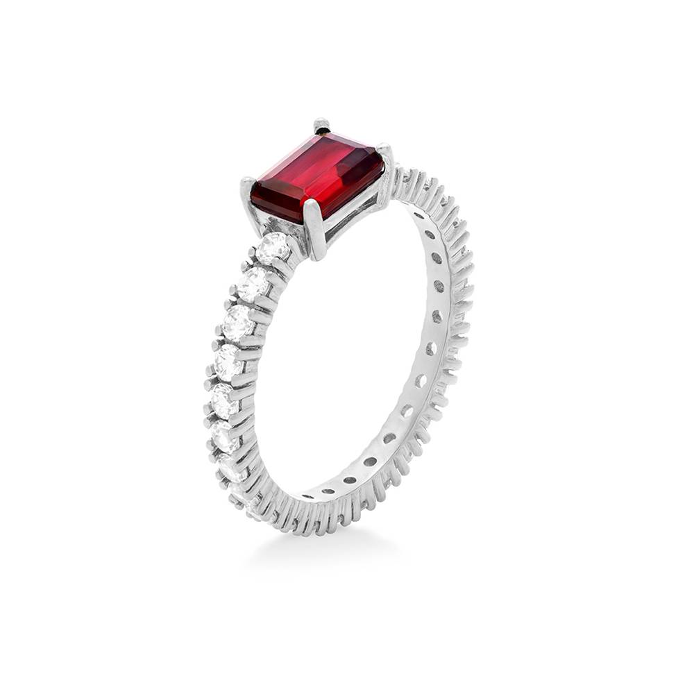Infinite Radiance Ruby Emerald Cut Ring in Silver-2 Infinite Radiance Ruby Emerald Cut Ring in Silver-2 product photo