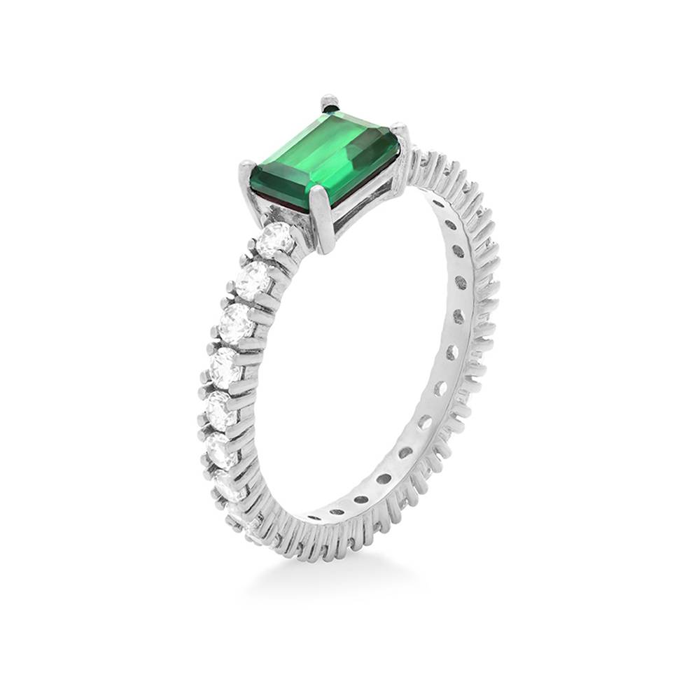 Infinite Radiance Green Emerald Cut Ring in Silver-1 Infinite Radiance Green Emerald Cut Ring in Silver-1 product photo