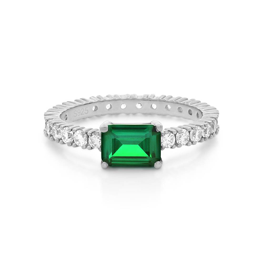 Infinite Radiance Green Emerald Cut Ring in Silver-2 Infinite Radiance Green Emerald Cut Ring in Silver-2 product photo