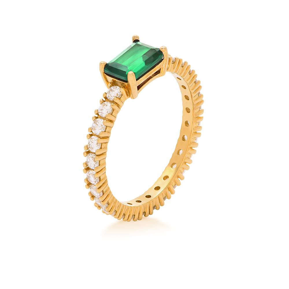 Infinite Radiance Green Emerald Cut Ring in Vermeil-2 product photo