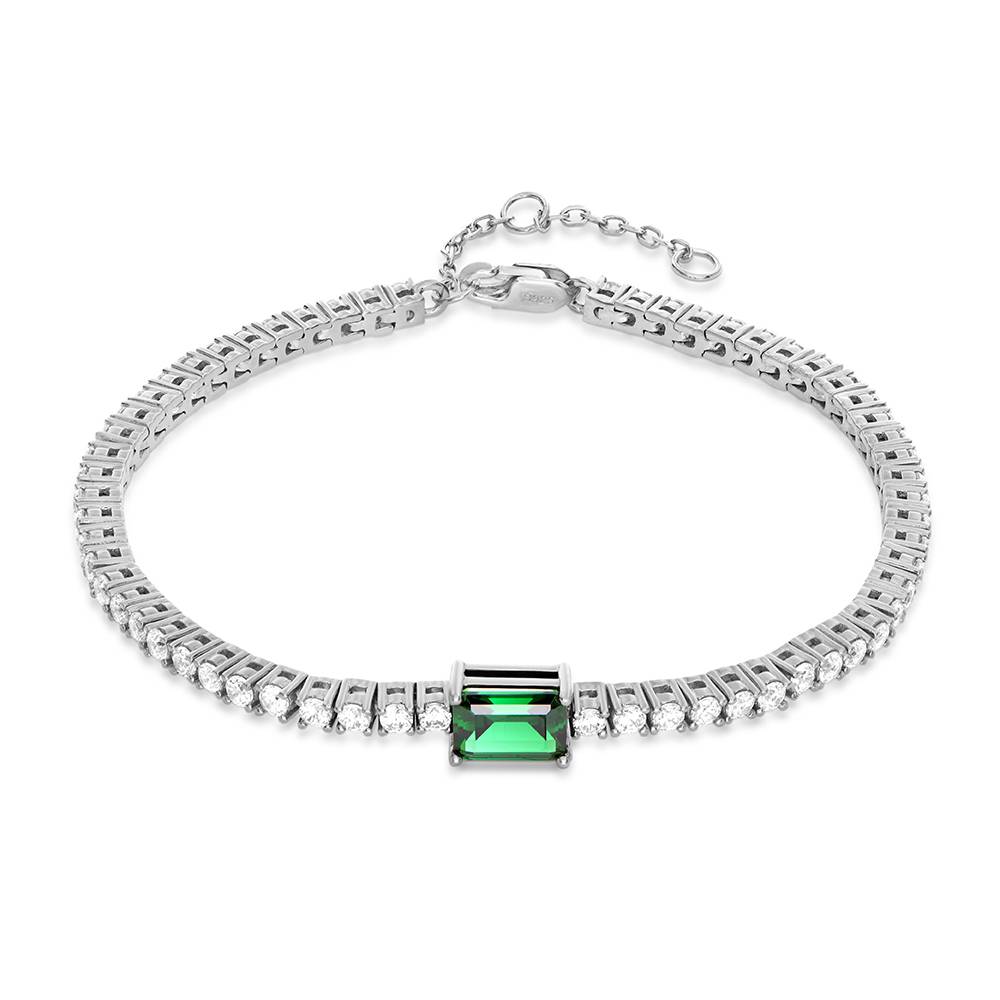 Infinite Radiance Green Emerald Cut Tennis Bracelet in Silver-2 Infinite Radiance Green Emerald Cut Tennis Bracelet in Silver-2 product photo