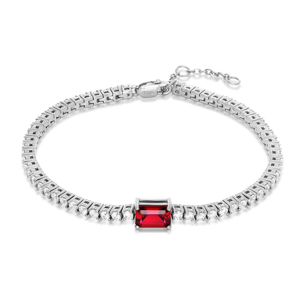 Infinite Radiance Ruby Emerald Cut Tennis Bracelet in Silver-2 Infinite Radiance Ruby Emerald Cut Tennis Bracelet in Silver-2 product photo