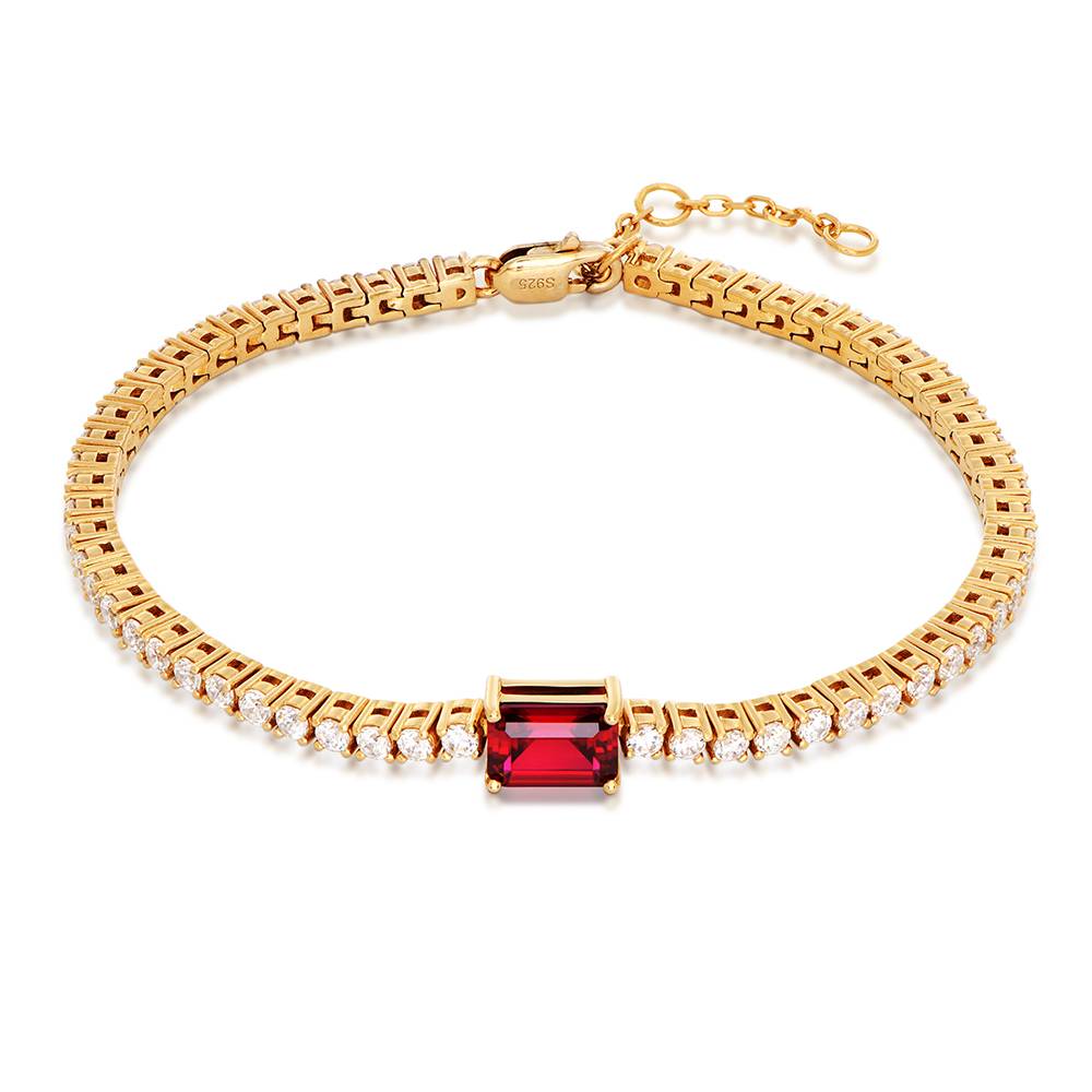 Infinite Radiance Ruby Emerald Cut Tennis Bracelet in Gold Vermeil