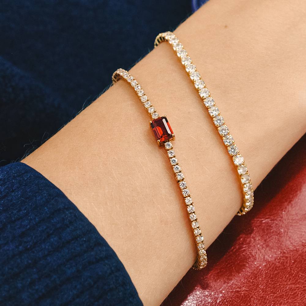 Infinite Radiance Ruby Emerald Cut Tennis Bracelet in Vermeil-4 product photo