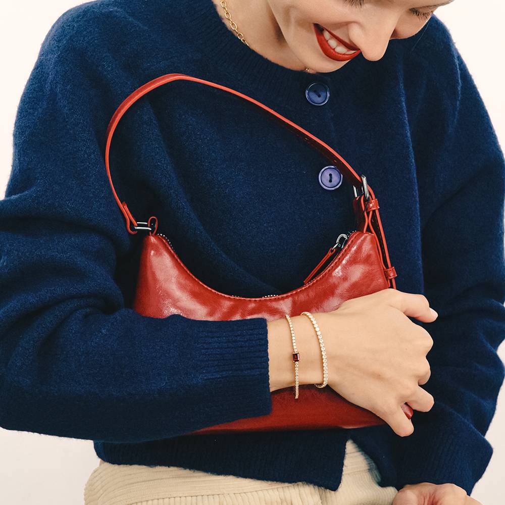 Infinite Radiance Ruby Emerald Cut Tennis Bracelet in Vermeil-1 product photo