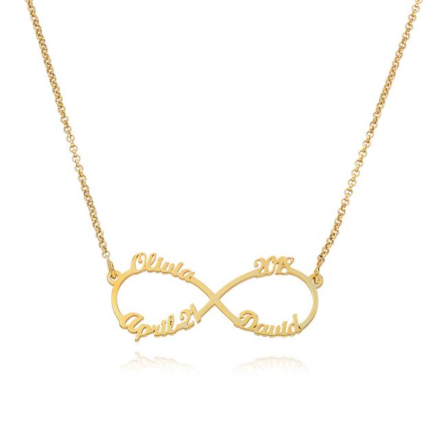 Infinity 4 Names Necklace in Gold Plating - Theo Grace