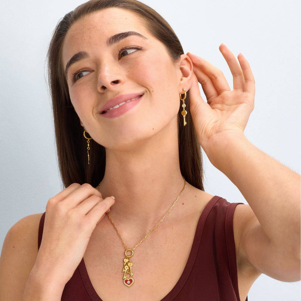Key To My Heart Initial Necklace in Gold-1 Key To My Heart Initial Necklace in Gold-1 product photo