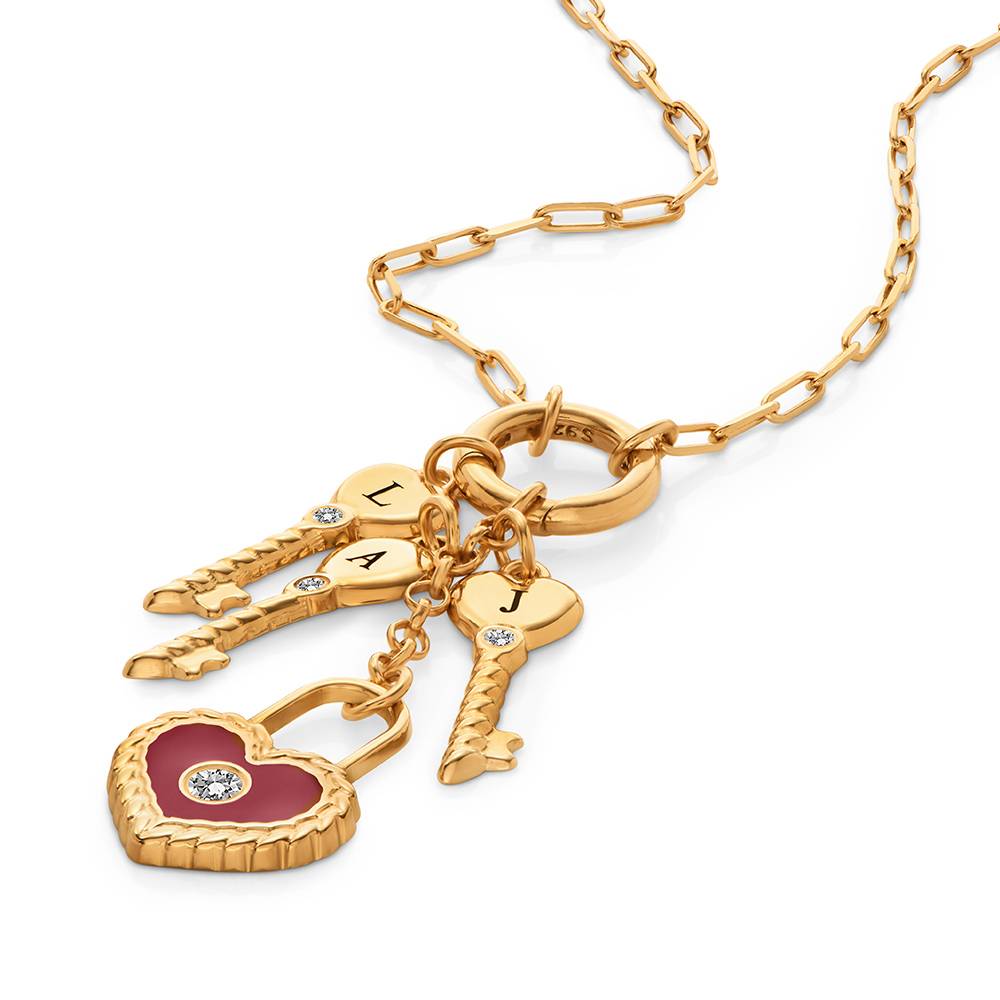 Key To My Heart Initial Necklace in Gold-7 Key To My Heart Initial Necklace in Gold-7 product photo