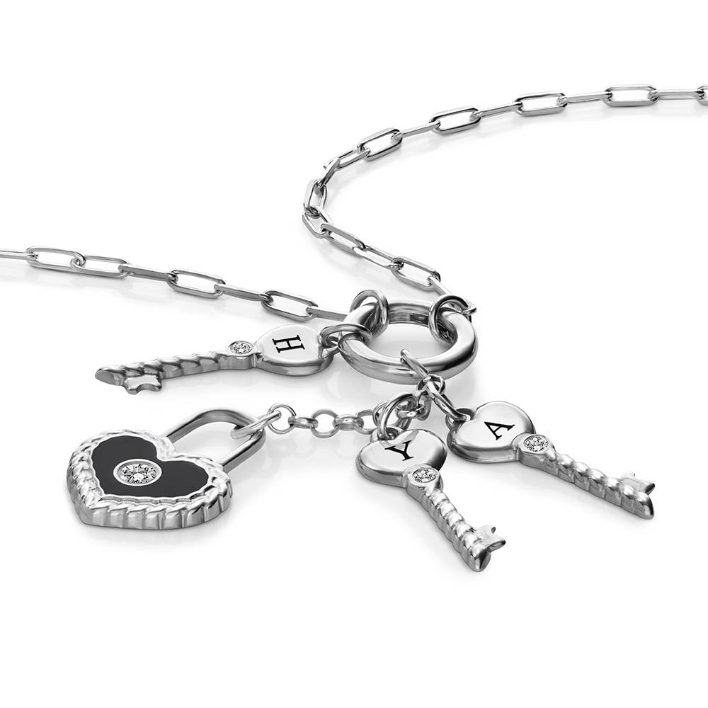 Key To My Heart Initial Necklace in Silver-7 Key To My Heart Initial Necklace in Silver-7 product photo