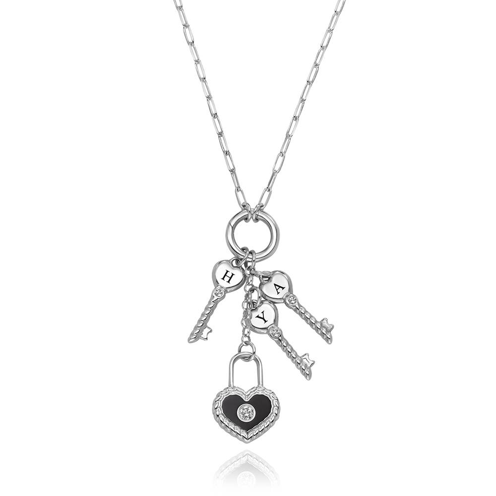 Key To My Heart Initial Necklace in Silver-5 Key To My Heart Initial Necklace in Silver-5 product photo
