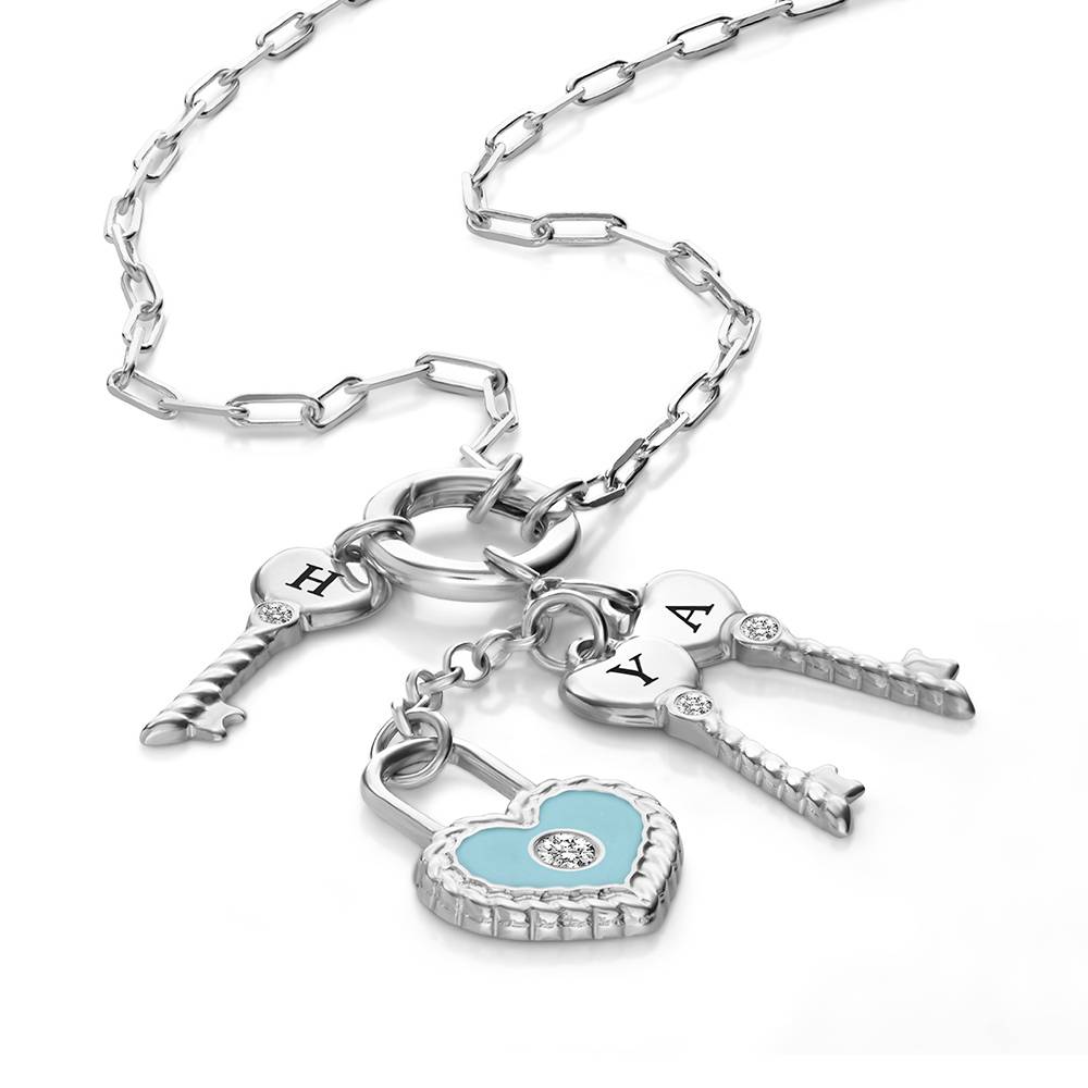 Key To My Heart Initial Necklace in Silver-6 Key To My Heart Initial Necklace in Silver-6 product photo