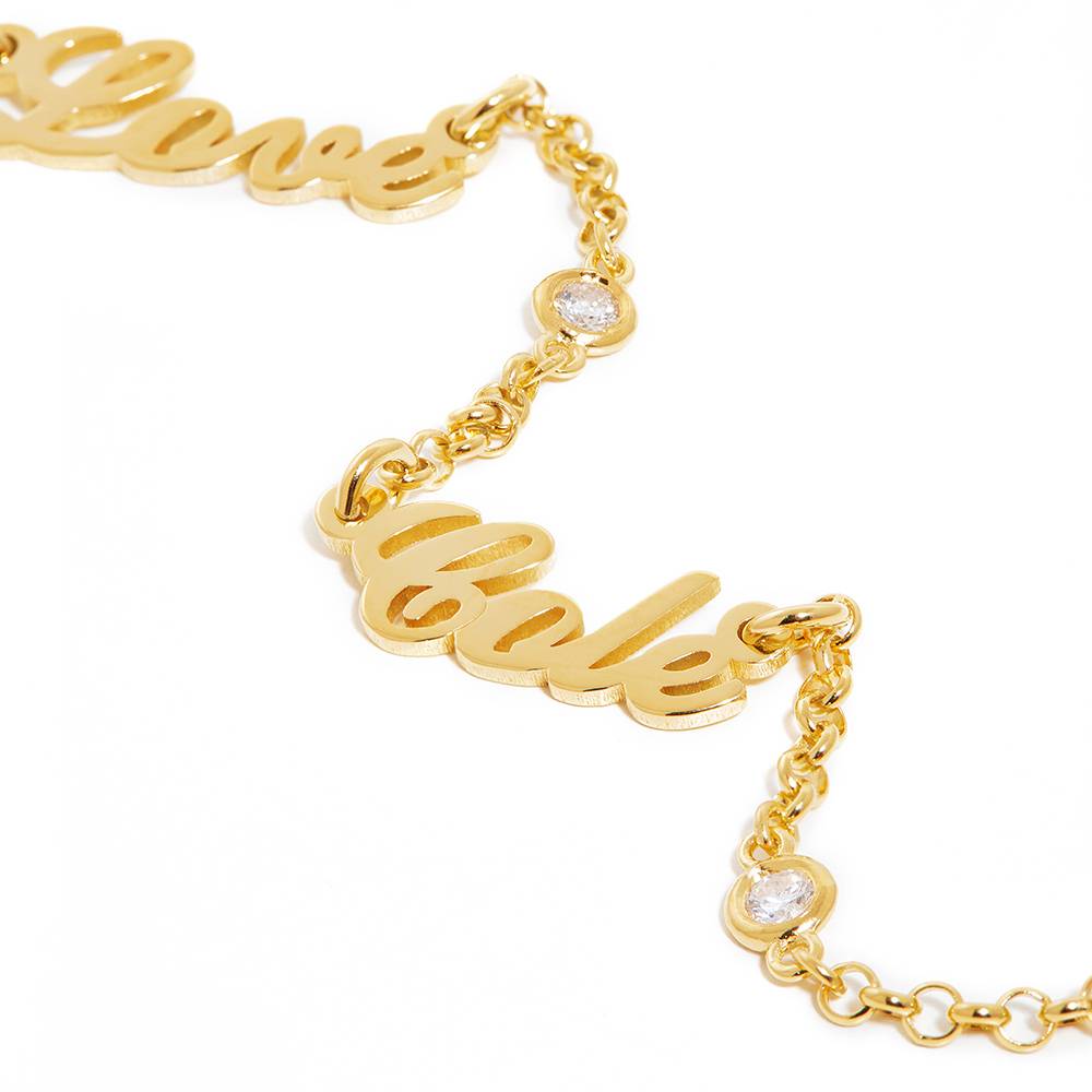 Last Minute Pack "Heritage Multiple Name Necklace in Gold Vermeil with Diamonds"-3 product photo