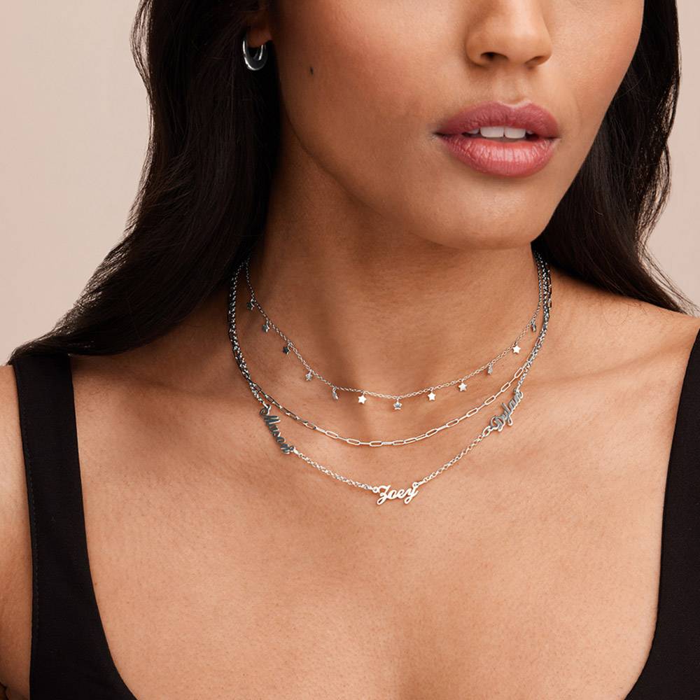 Last Minute Pack "Heritage Multiple Name Necklace in 14K Solid White Gold"-1 product photo