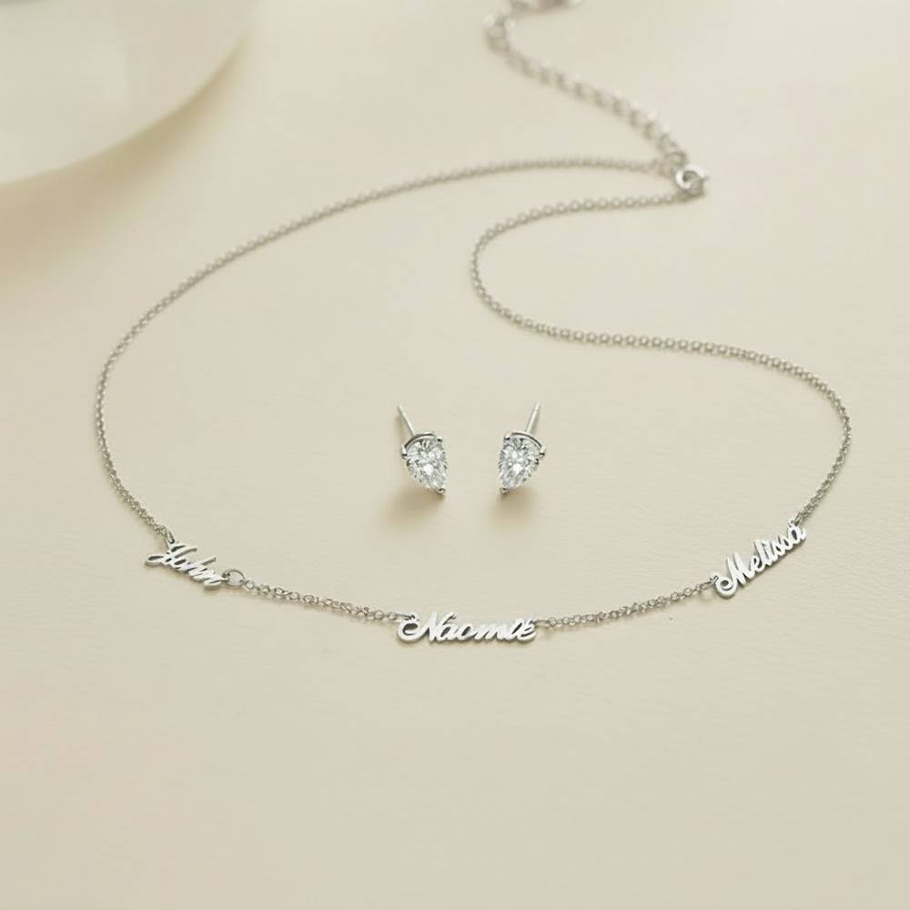 Last Minute Pack "Heritage Multiple Name Necklace in Sterling Silver with 0.30CT Diamonds"-1 product photo