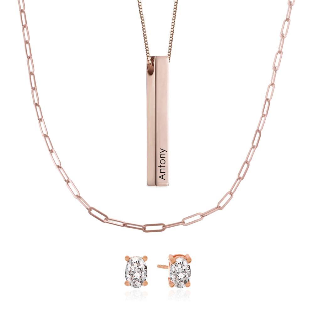 Last Minute Pack "Totem 3D Bar Necklace in Rose Gold Plating"-3 product photo