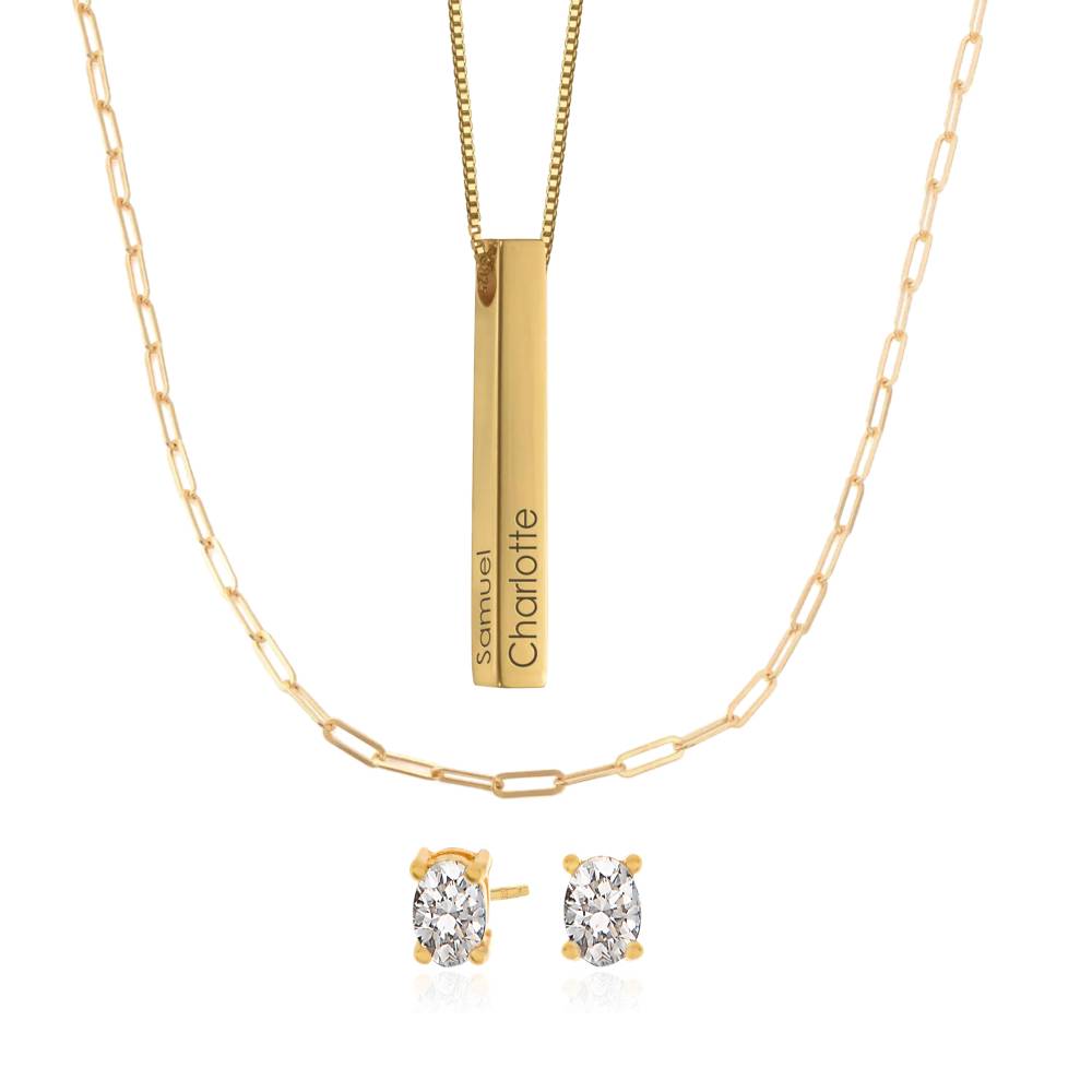 Last Minute Pack "Totem 3D Bar Necklace in Gold Vermeil"-3 product photo