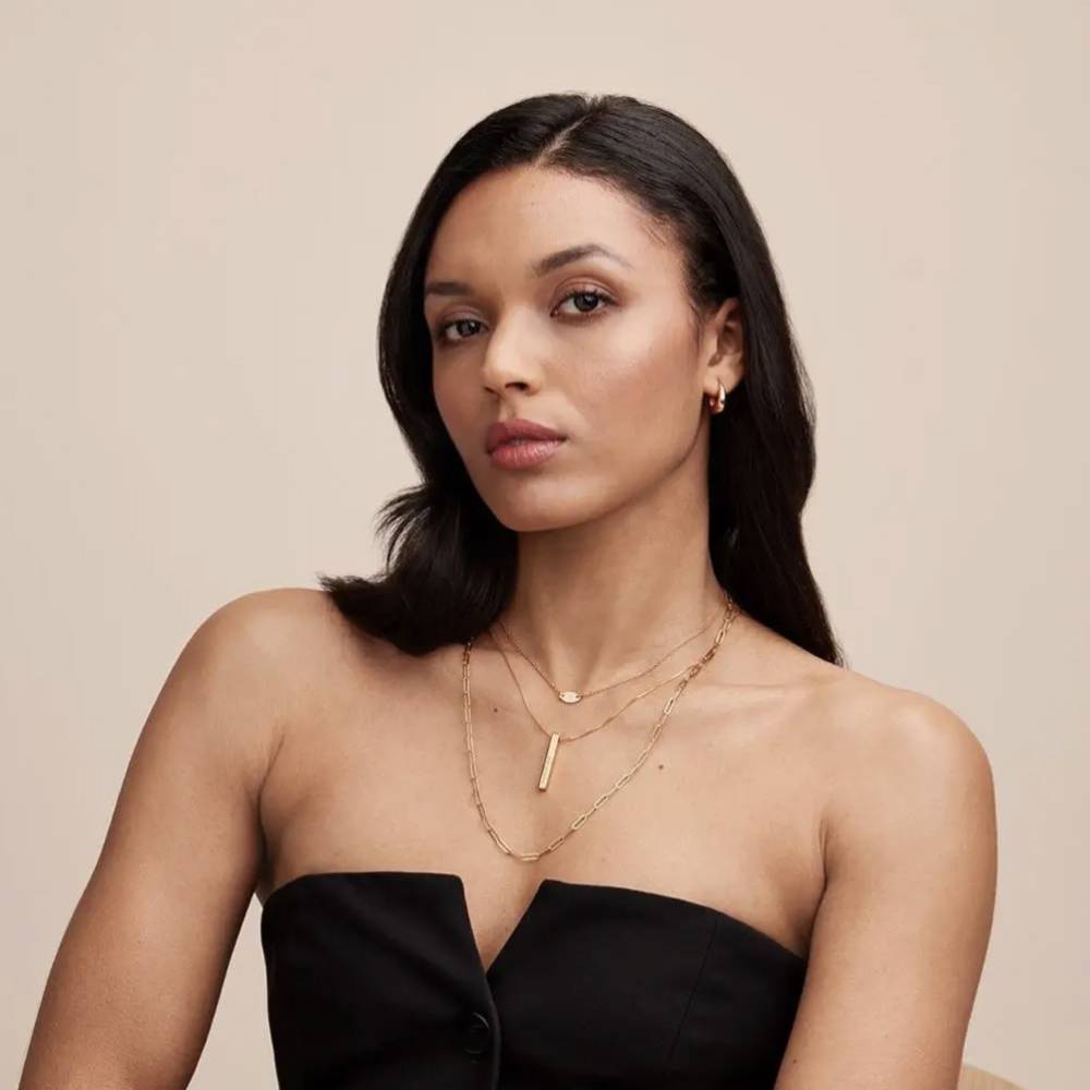 Last Minute Pack "Totem 3D Bar Necklace in Rose Gold Vermeil"-3 product photo