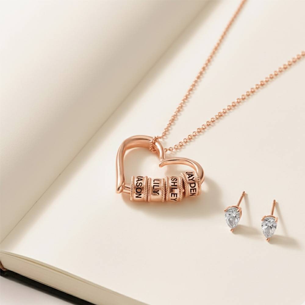 Last Minute Pack "Charming Heart Necklace in Rose Gold Plating"-5 product photo