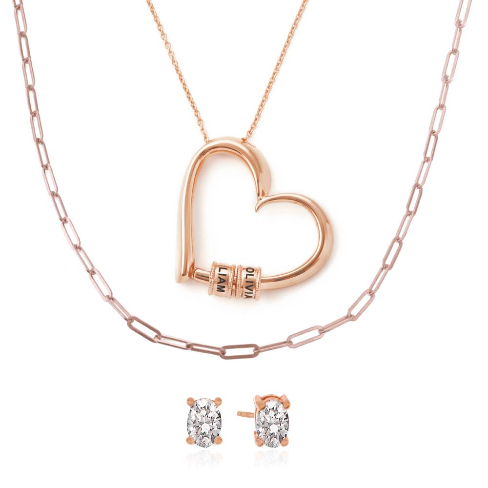 Last Minute Pack "Charming Heart Necklace in Rose Gold Vermeil"-1 product photo