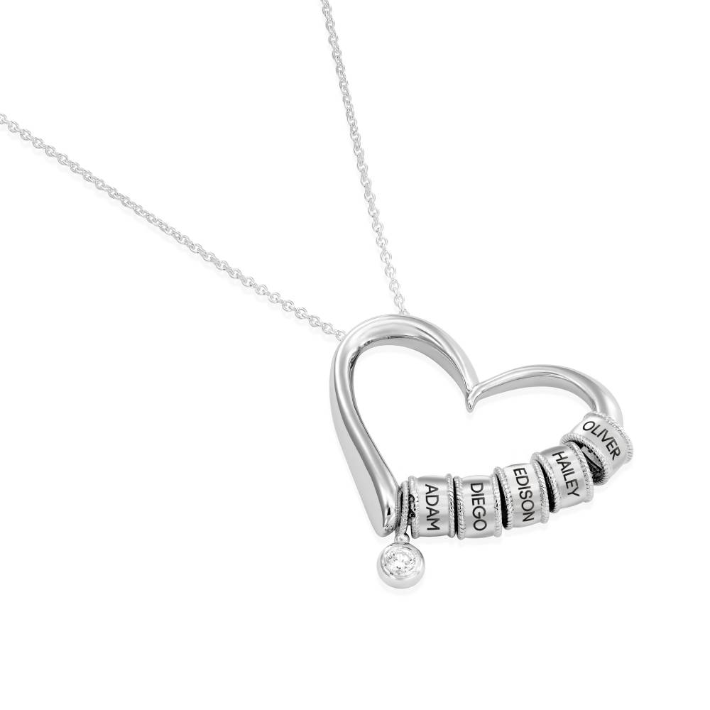 Last Minute Pack "Charming Heart Necklace in Sterling Silver with 0.10CT Diamond"-2 product photo