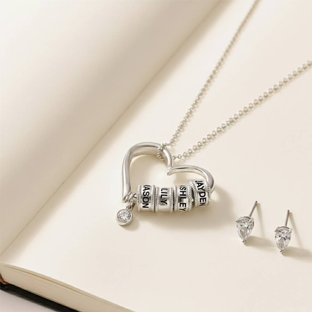 Last Minute Pack "Charming Heart Necklace in Sterling Silver with 0.25CT Diamond"-2 product photo