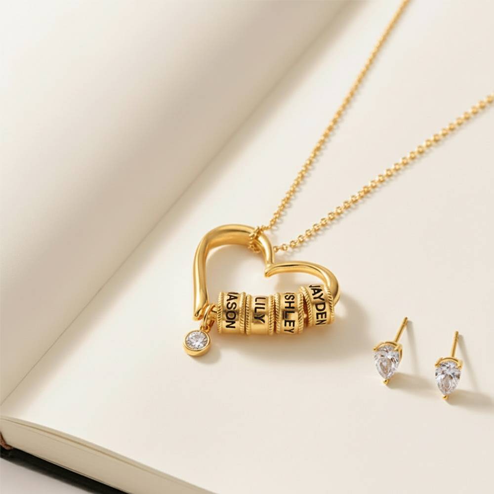 Last Minute Pack "Charming Heart Necklace in Gold Plating with 0.25CT Diamond"-2 product photo