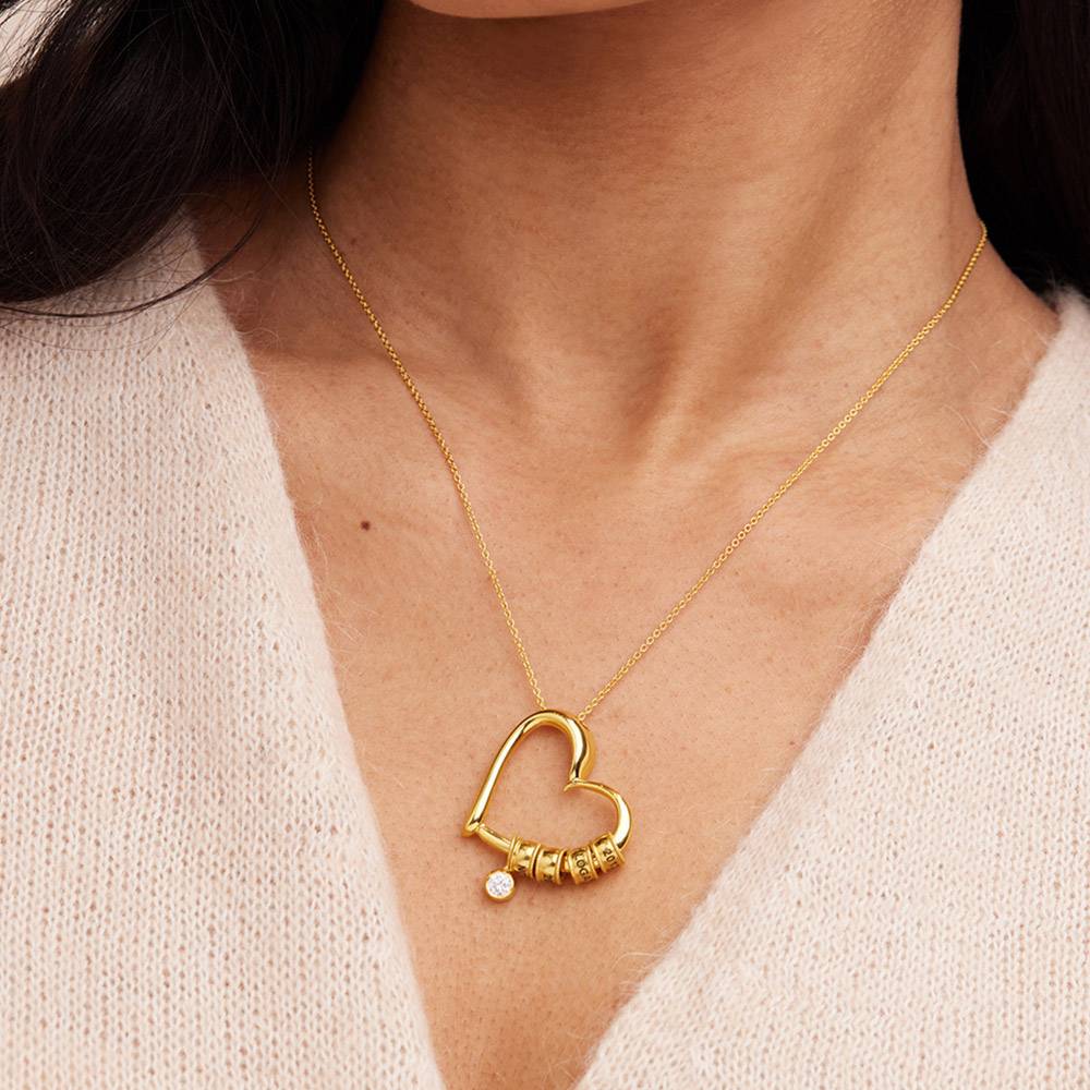 Last Minute Pack "Charming Heart Necklace in Gold Plating with 0.25CT Diamond"-2 product photo