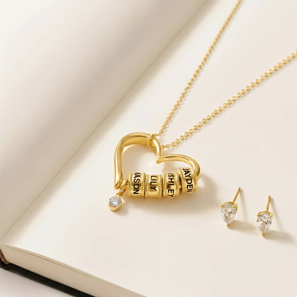 Last Minute Pack "Charming Heart Necklace in 10K Solid Yellow Gold with 0.25CT Diamond"-2 product photo