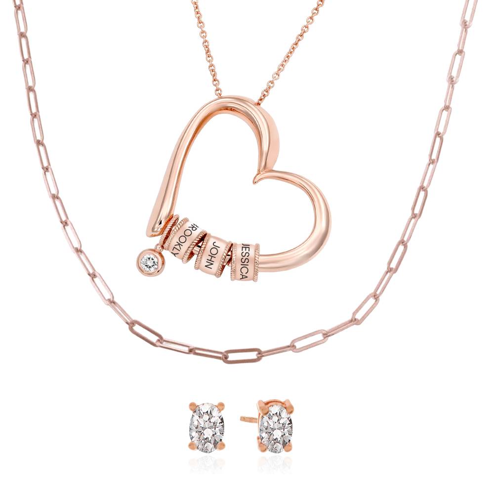 Last Minute Pack "Charming Heart Necklace in Rose Gold Vermeil with 0.25CT Diamond"-7 product photo