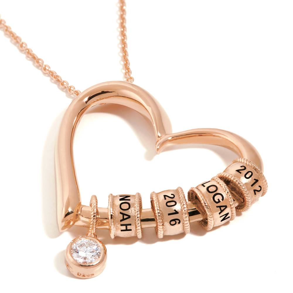Last Minute Pack "Charming Heart Necklace in Rose Gold Vermeil with 0.25CT Diamond"-5 product photo