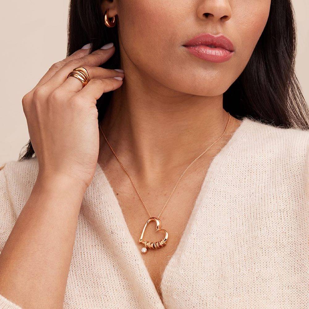 Last Minute Pack "Charming Heart Necklace in Rose Gold Vermeil with 0.25CT Diamond"-4 product photo