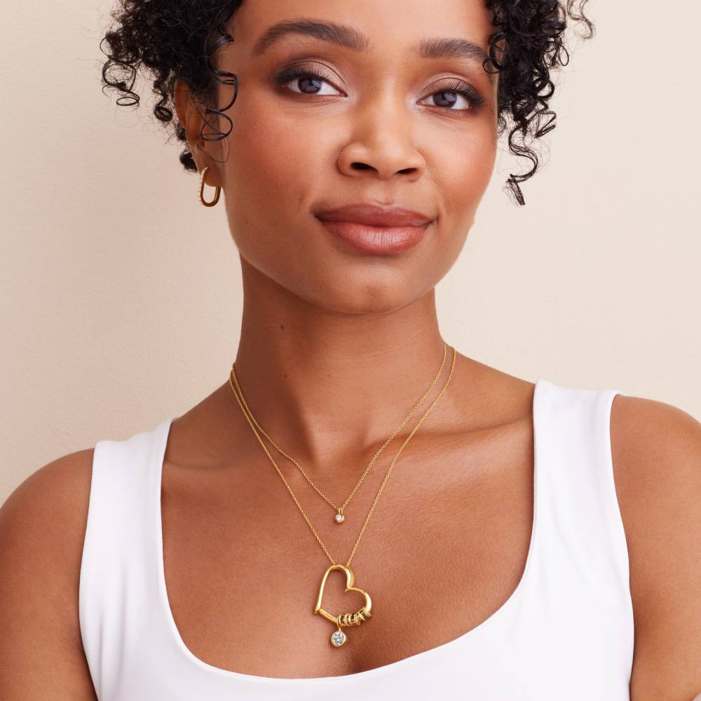 Last Minute Pack "Charming Heart Necklace in Gold Plating with 1CT Diamond"-1 product photo
